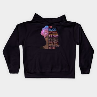 I Am Black History Month Woman - Melanin Black Girl Magic Kids Hoodie